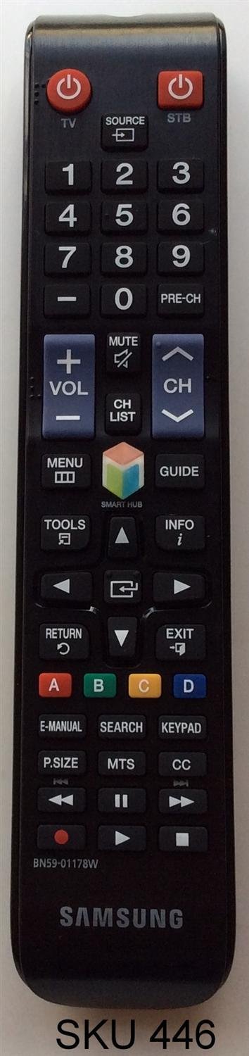 CONTROL REMOTO PARA TV SAMSUNG / BN59-01178W / MODELO UN46H6203AFXZA / UN50H6203AFXZA / UN28H4500AFXZA / UN32H5201AFXZA / UN24H4500AFXZA / UN39H5204AFXZA / UN40H5201AFXZA / UN55HU6830FXZA / UN58H5202AFXZA / UN50H6201AFXZA / UN46H6201AFXZA / UN40H6203AFXZA